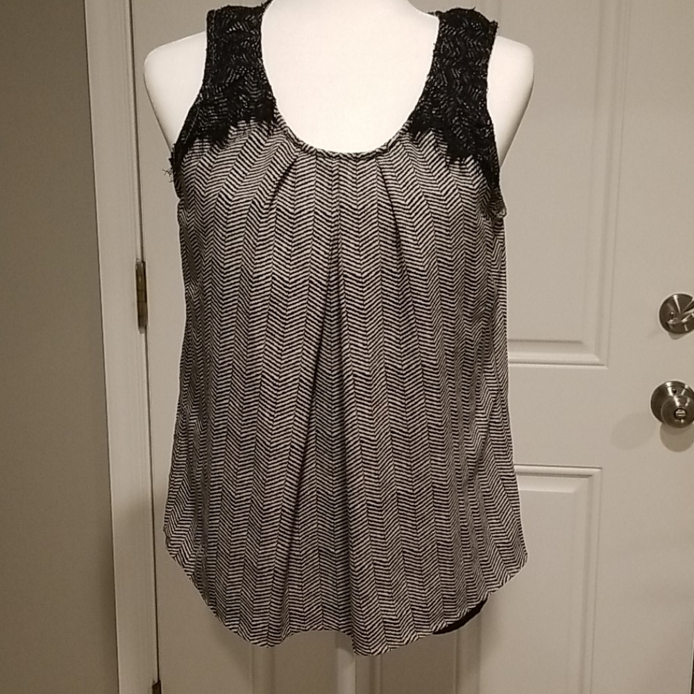 Candie's Herringbone Pattern Tank Top